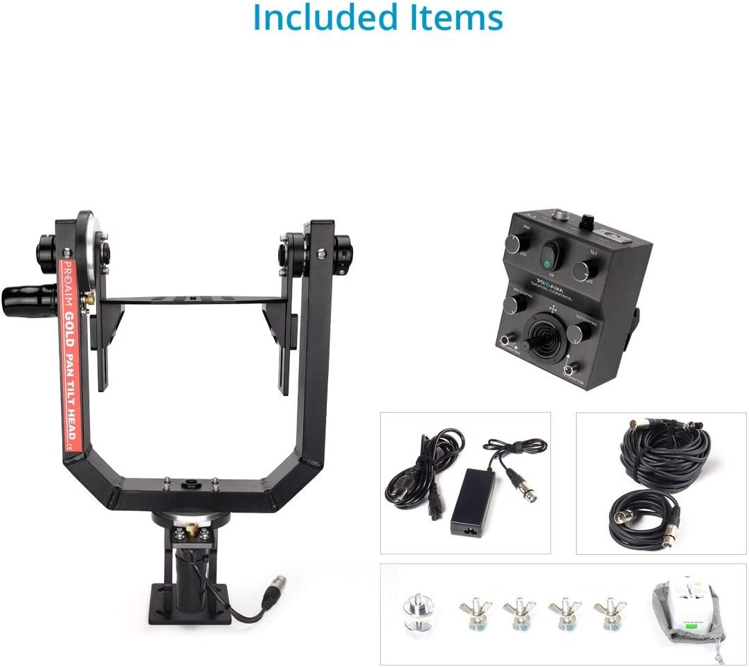 Gold Motorized Camera Pan Tilt Head with Joystick Control D612825