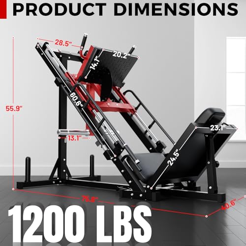 Adjustable Leg Press Hack Squat Machine with Weight Storage J46303