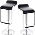 White Set of 2 Swivel Adjustable Bar Stools with Arms Q944