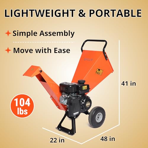 7HP Gas Powered Wood Chipper Shredder Mulcher L8349