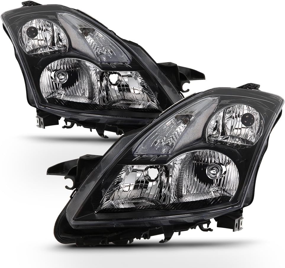 Black Halogen Headlights Driver + Passenger Side L44915