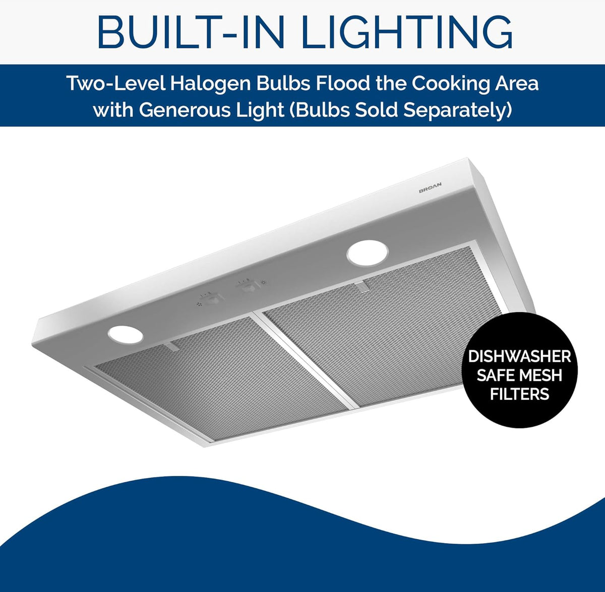 White 36-inch Under Cabinet Range Hood with Light R371226