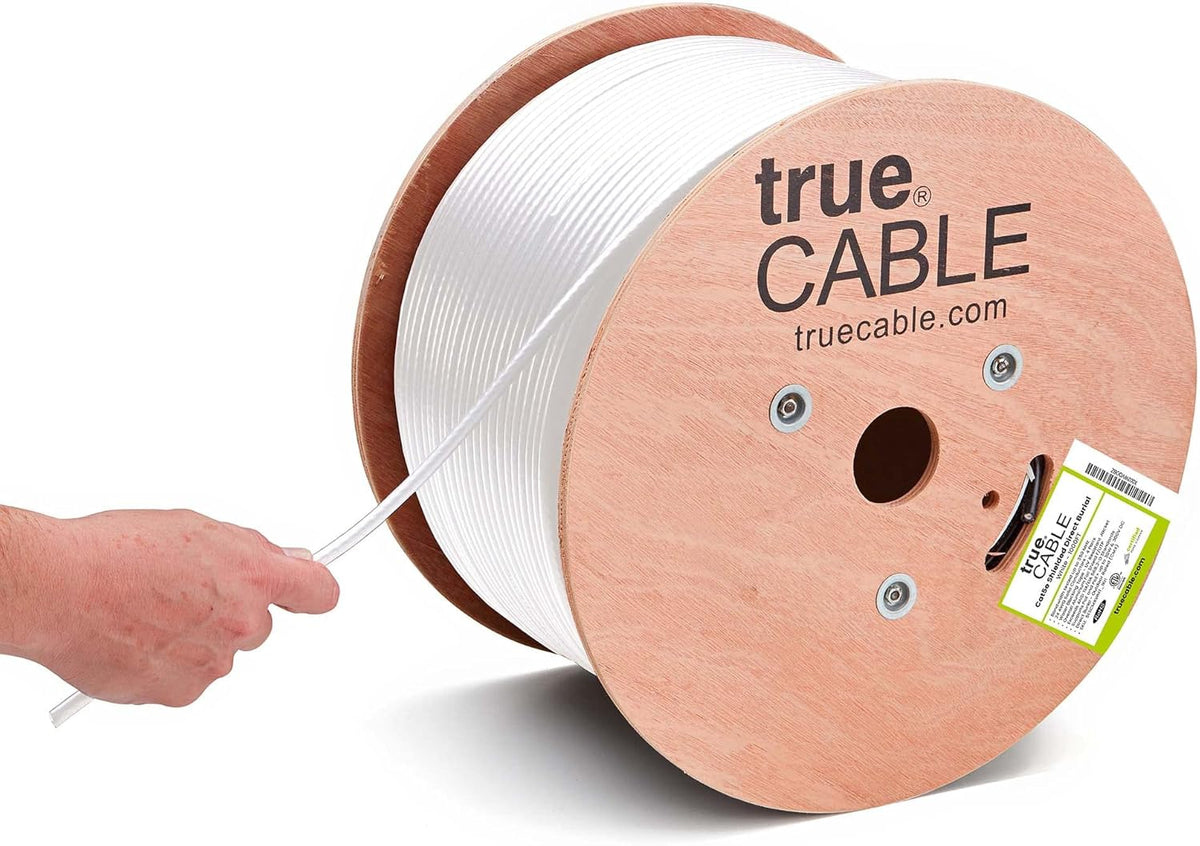 Cat5e Outdoor Shielded 1000ft Black 24AWG Solid Bare Copper Ethernet Cable H256398