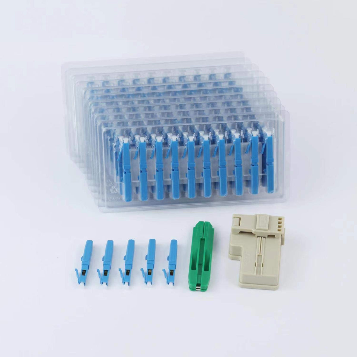 200pcs LC UPC Fiber Optic Quick Connector Single Mode 9/125 Q799
