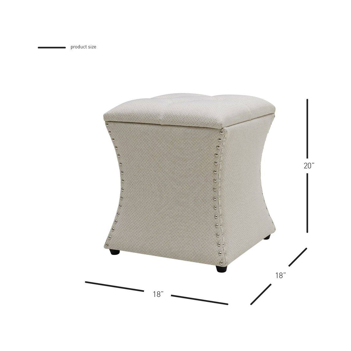 Cream Tufted Storage Ottoman V77203