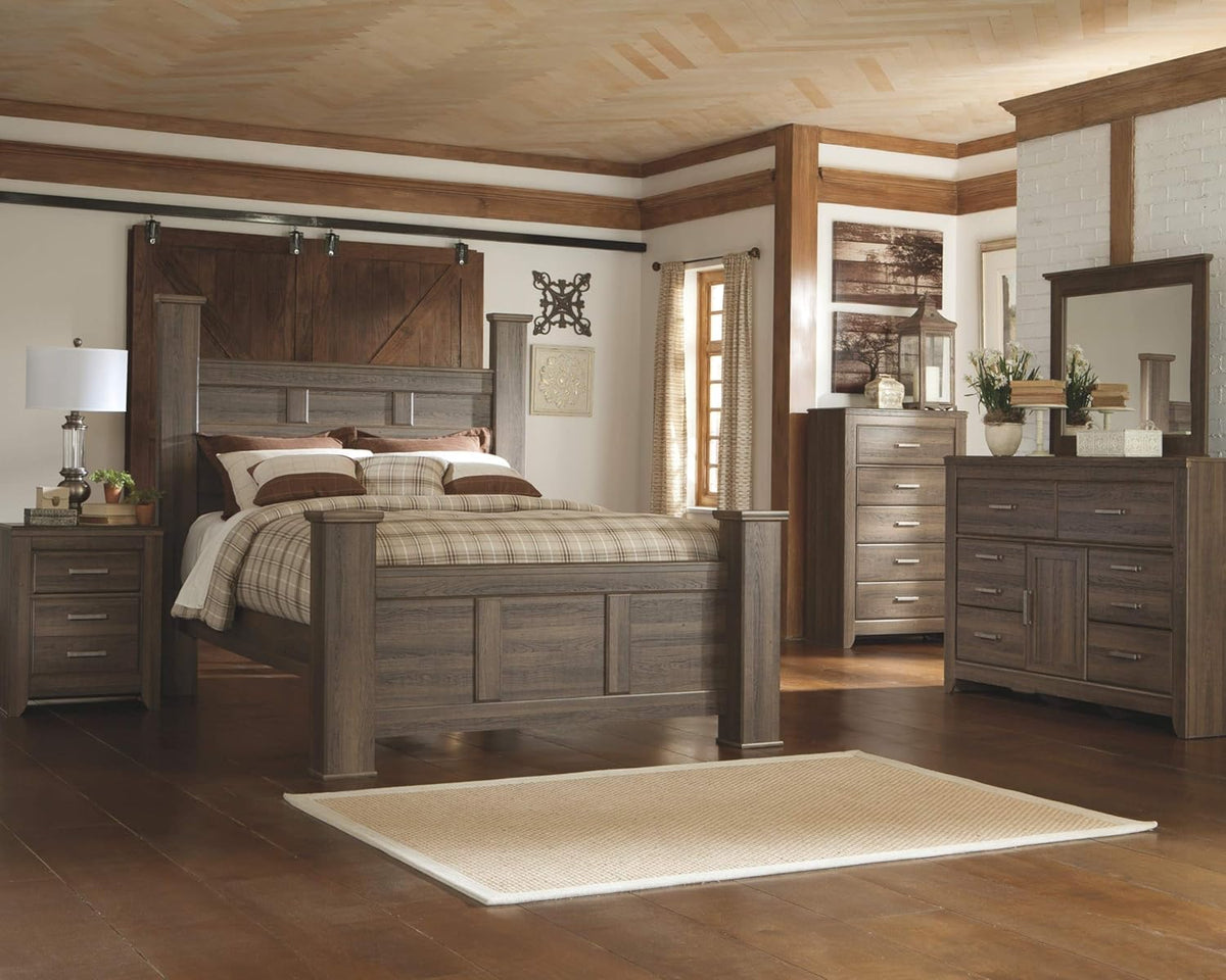 Rustic 6 Drawer Dresser with Cabinet D1456