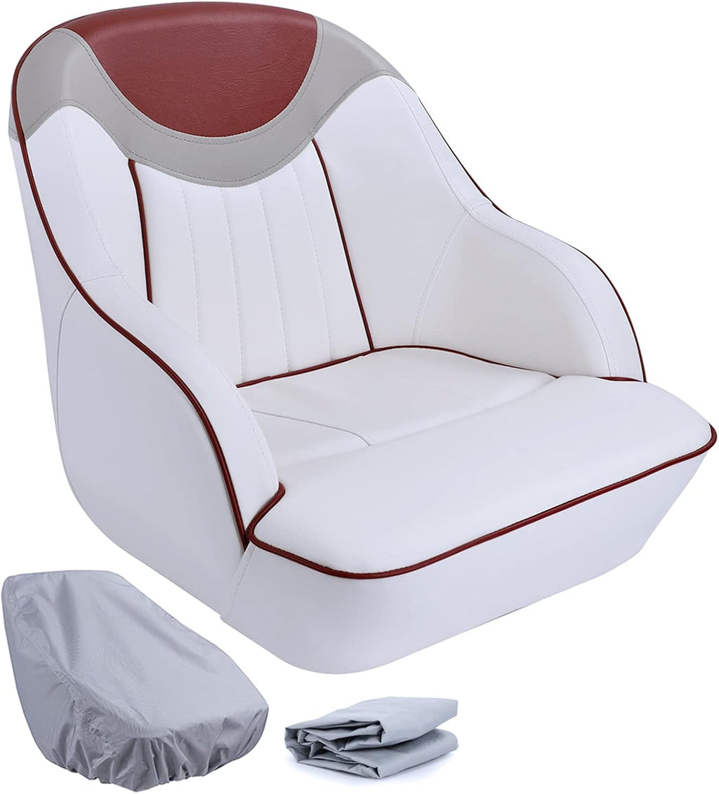 Pontoon Boat Captain Bucket Seat with Cover V8260