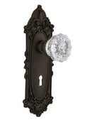 Oil-Rubbed Bronze Crystal Glass Door Knob J70157