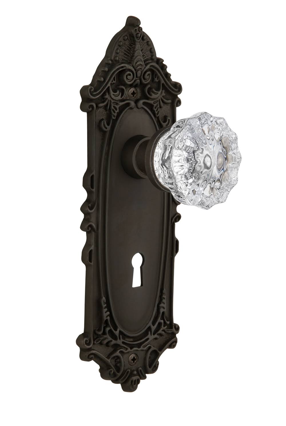 Oil-Rubbed Bronze Crystal Glass Door Knob J70157