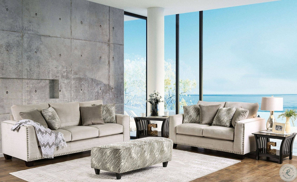 Light Mocha Ottoman X86882