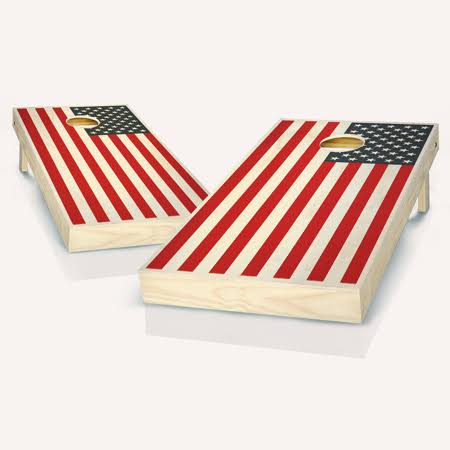 American Flag Colors Cornhole Board Set 2x4 S25773