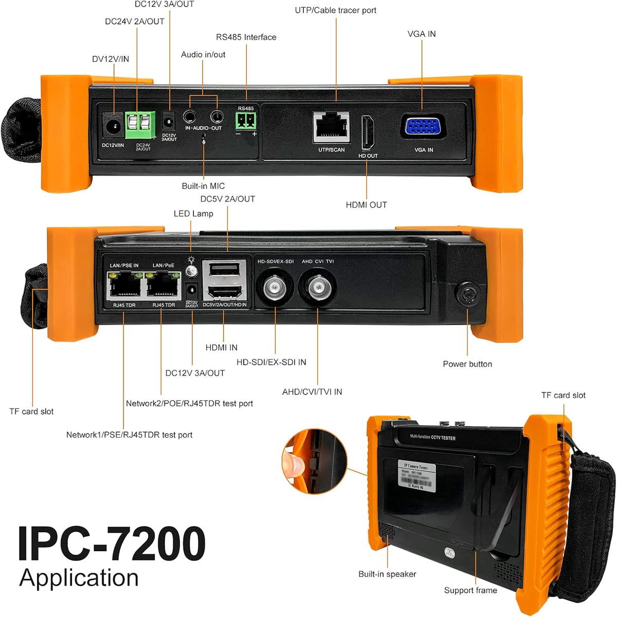 IP Camera Tester 8MP 7inch IPS Touch Screen POE WiFi 4K P996