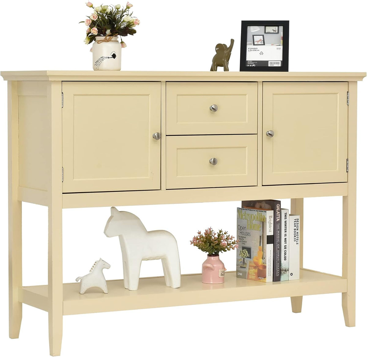 Grey Buffet Cabinet with Storage X7716