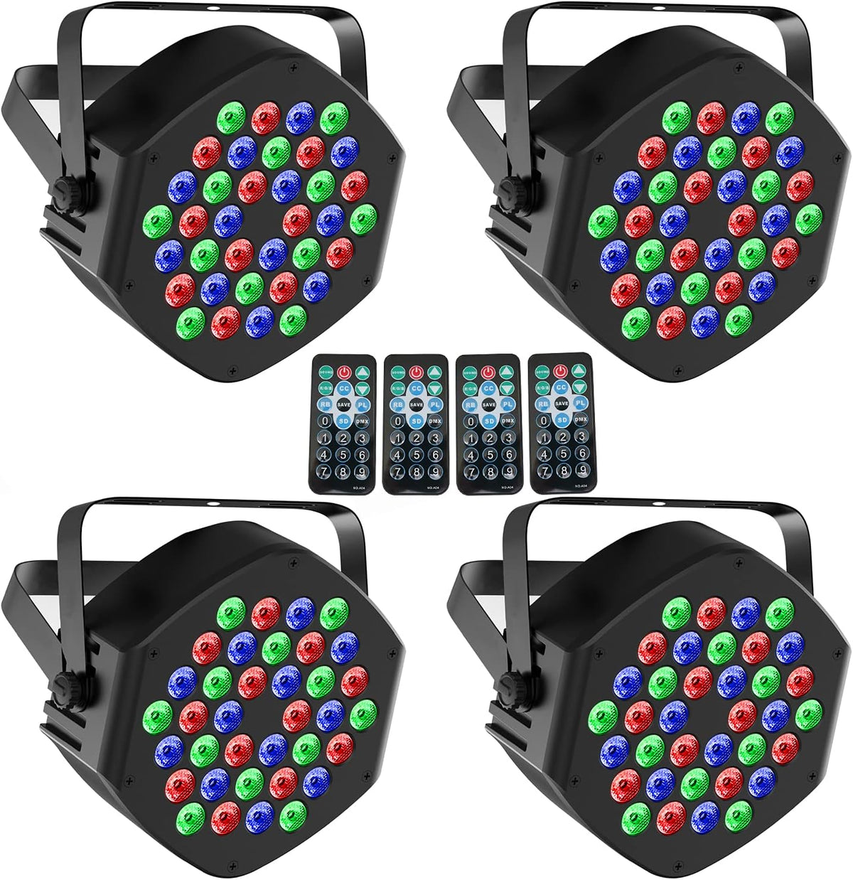 4 Pack 36 RGB LED Stage Par Lights I118282