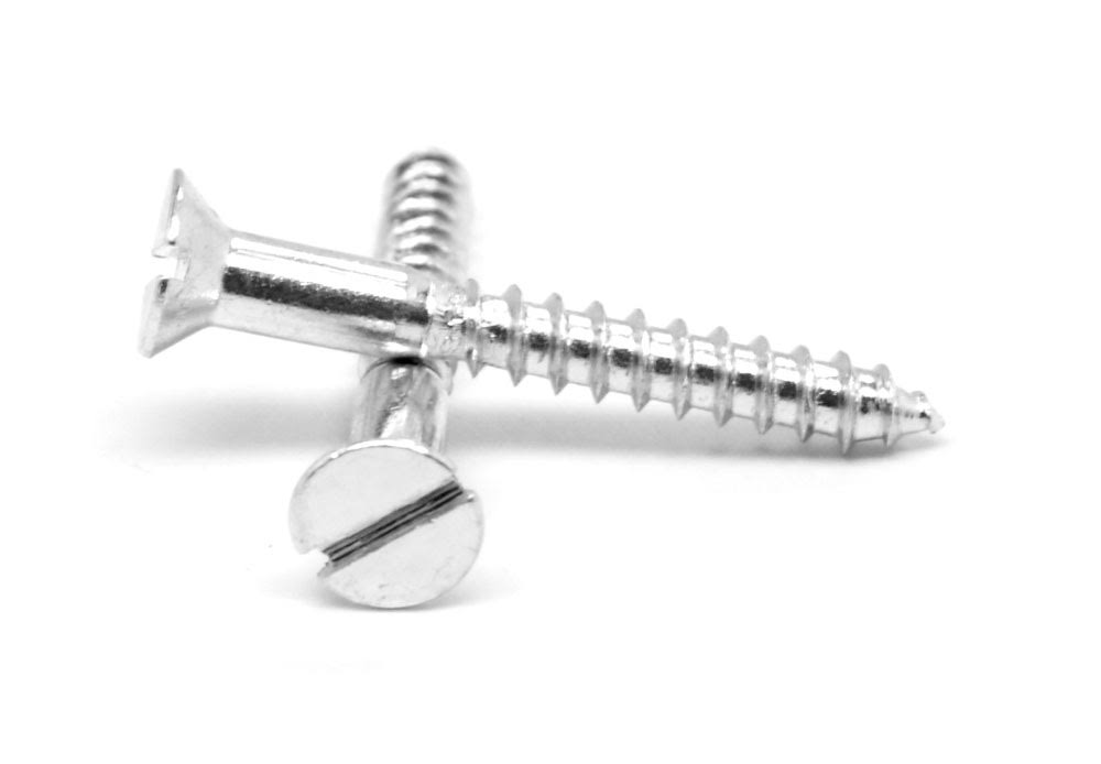 #8 x 7/8 Wood Screw Slotted Flat Head Low Carbon Steel Zinc Plated U259743