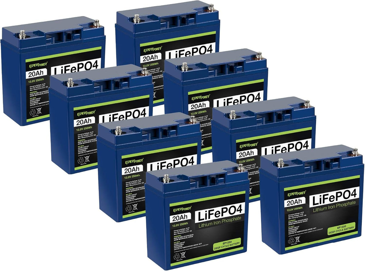12V 20Ah Lithium LiFePO4 Deep Cycle Rechargeable Battery 2 Pack Q781