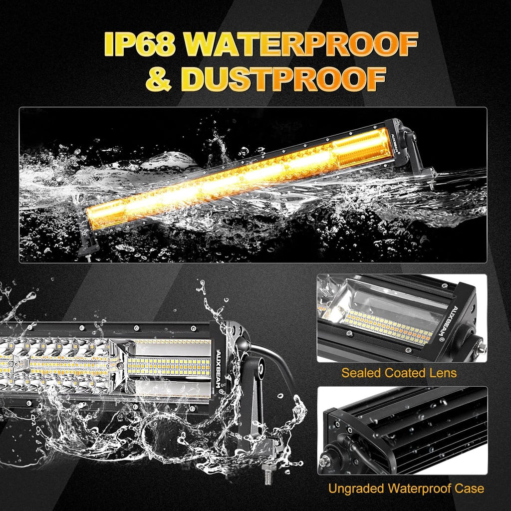 32 Inch Amber White LED Light Bar Q4528