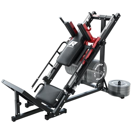 Adjustable Leg Press Hack Squat Machine with Weight Storage J46303