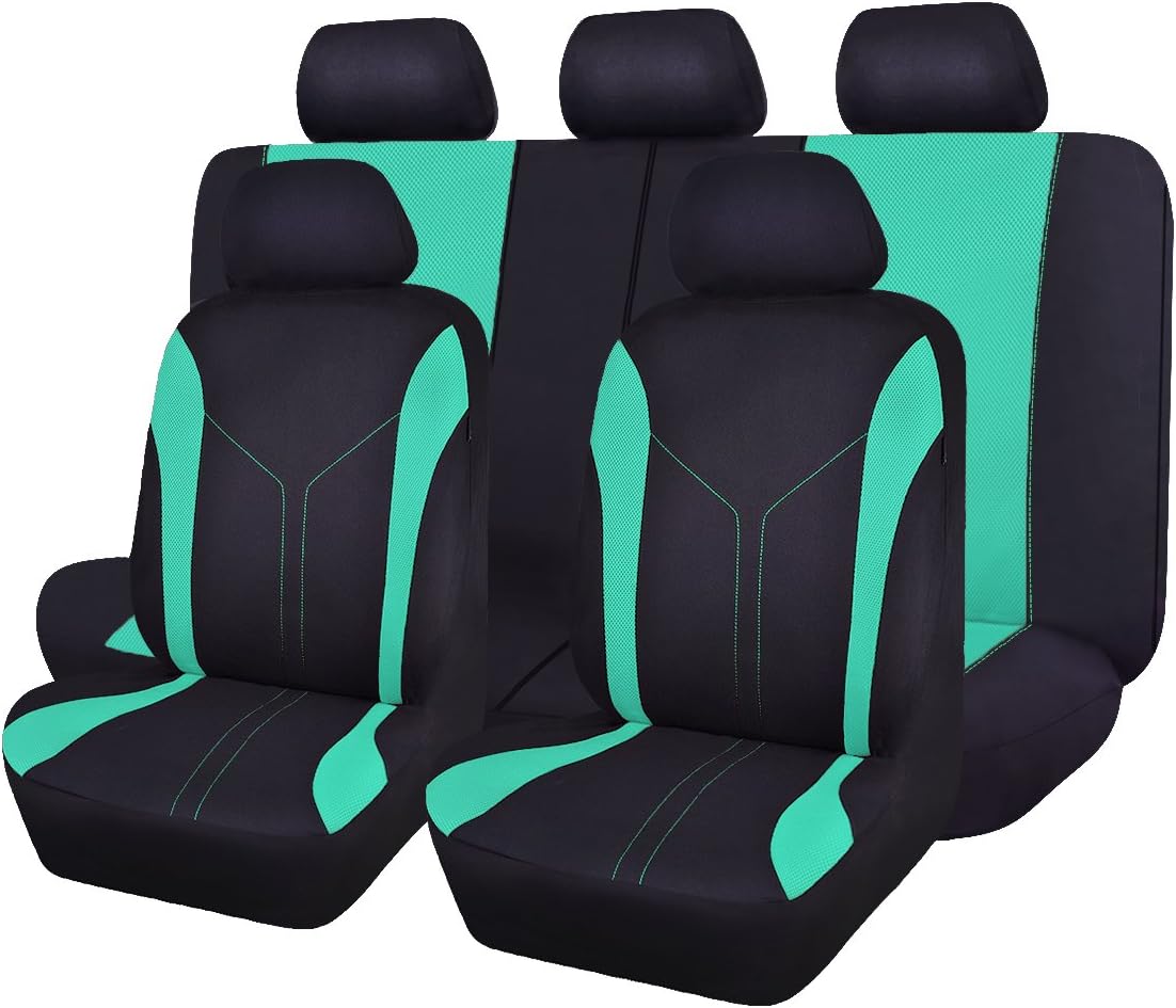 Black Pink Polyester Car Seat Covers V112909