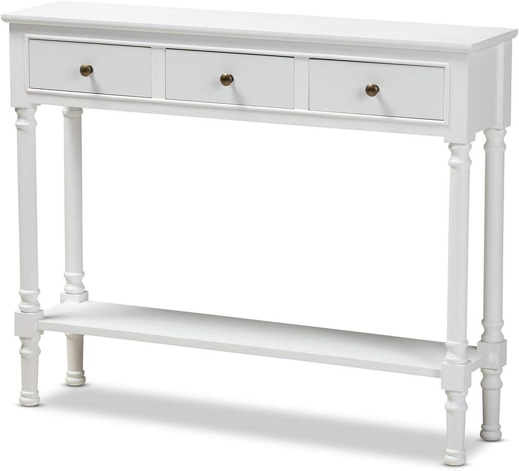 White 3-Drawer Wood Console Table M90247
