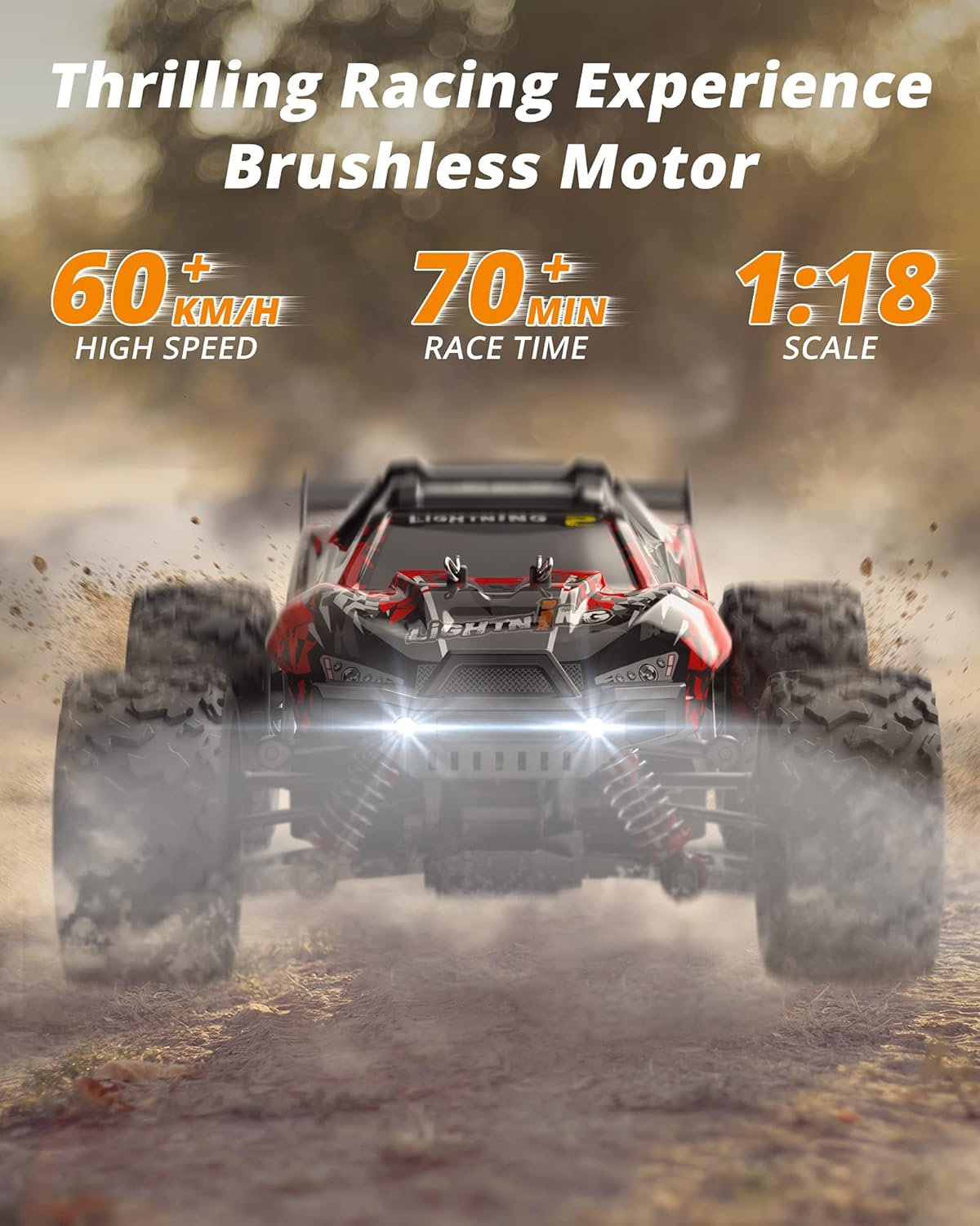 60 KM/H High Speed 1:18 Scale Brushless Offroad Remote Control Truck B7391