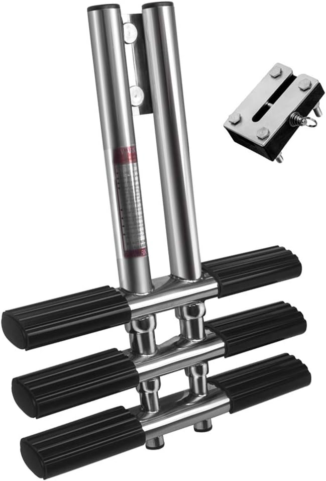 Dual Vertical Telescoping 3 Step Stainless Steel Boat Ladder I417