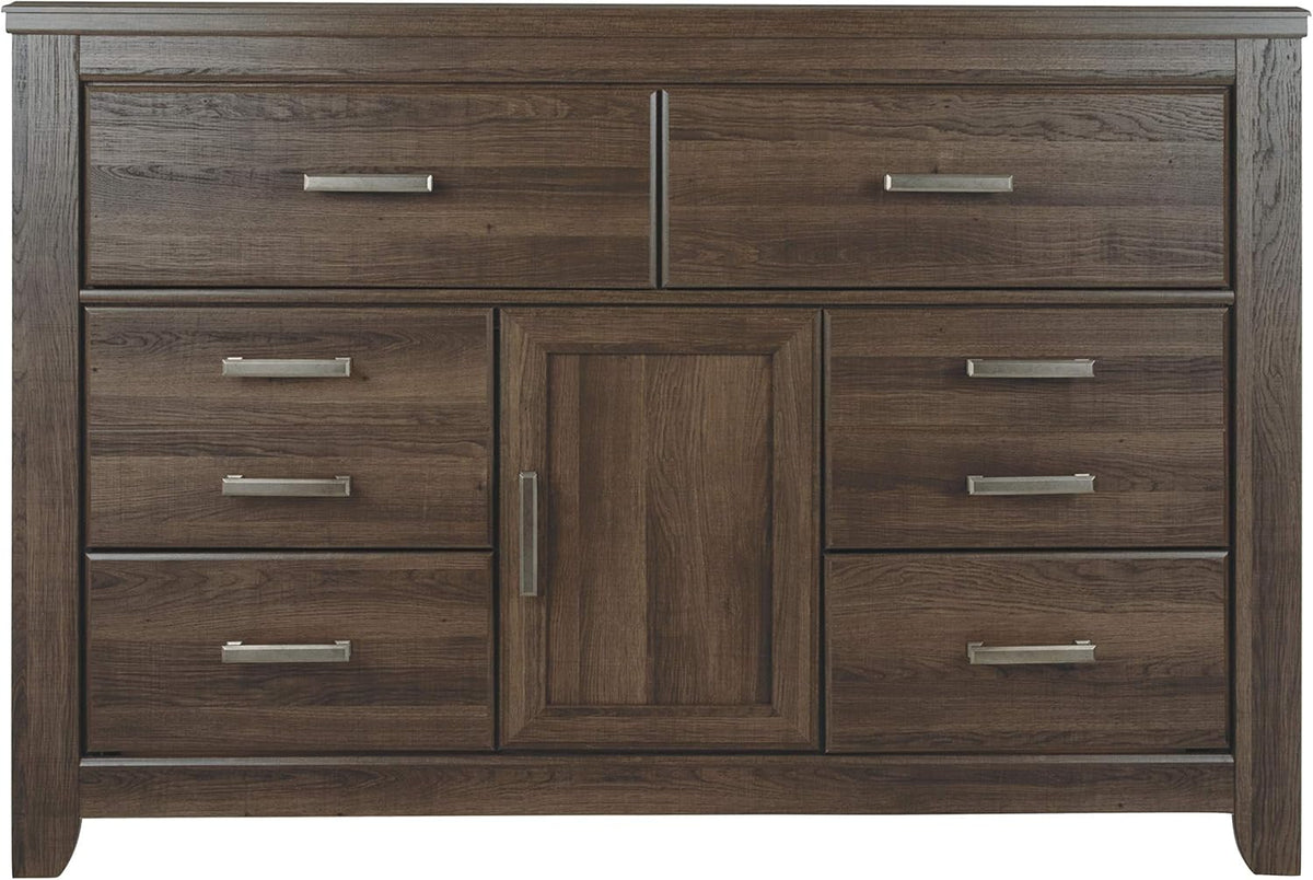Rustic 6 Drawer Dresser with Cabinet D1456