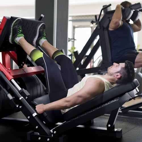 Adjustable Leg Press Hack Squat Machine with Weight Storage J46303