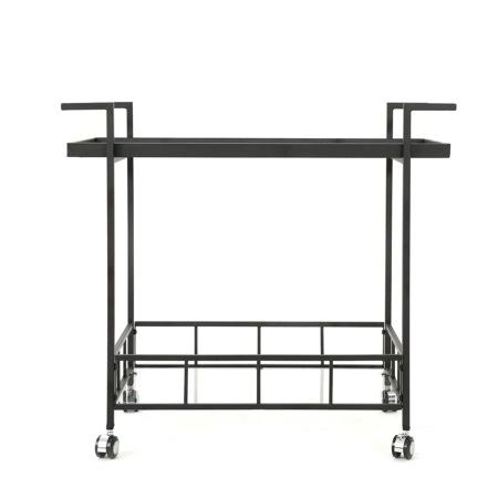 Clear and Black Contemporary Bar Cart with Wheels T27448