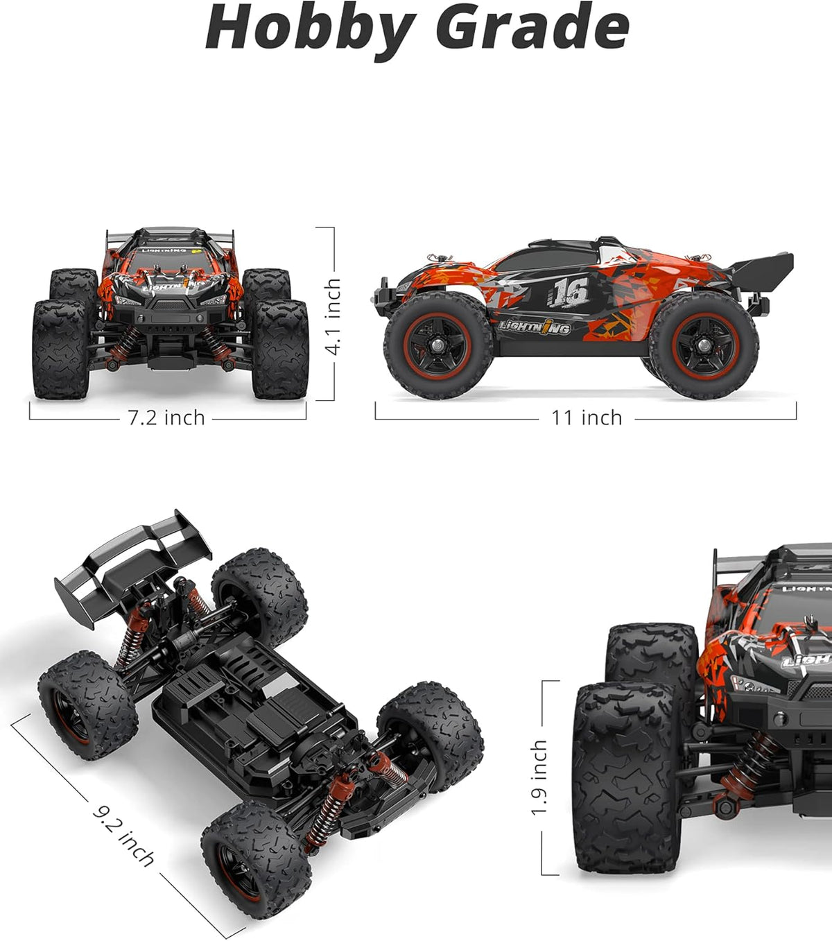 60 KM/H High Speed 1:18 Scale Brushless Offroad Remote Control Truck B7391