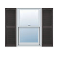 Vinyl Cathedral Top Center Mullion Open Louver Shutters K87765
