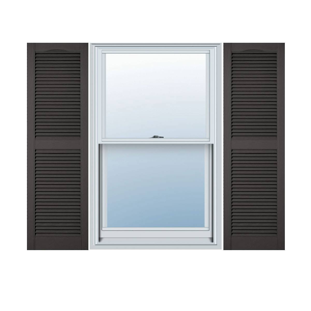 Vinyl Cathedral Top Center Mullion Open Louver Shutters K87765