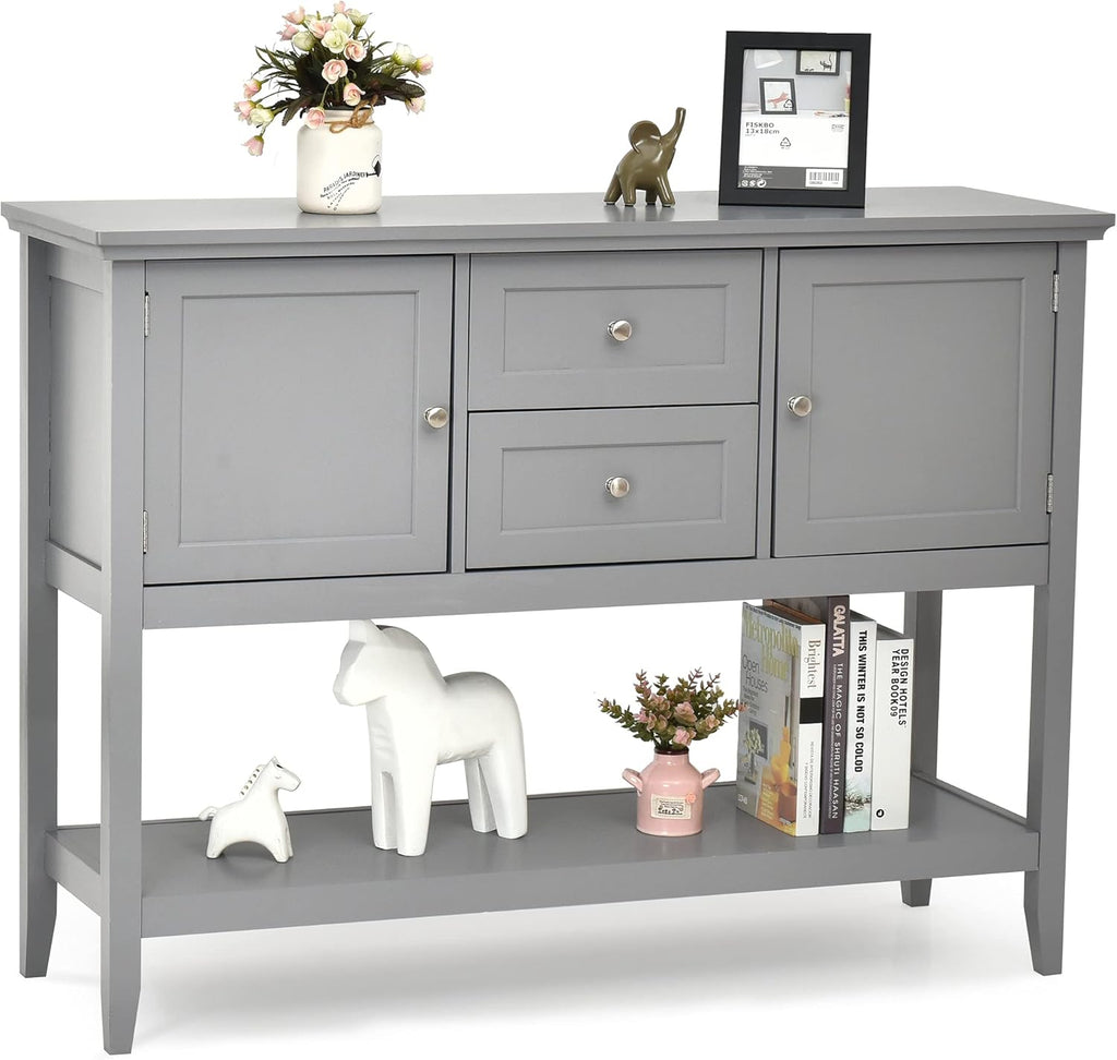 Grey Buffet Cabinet with Storage X7716