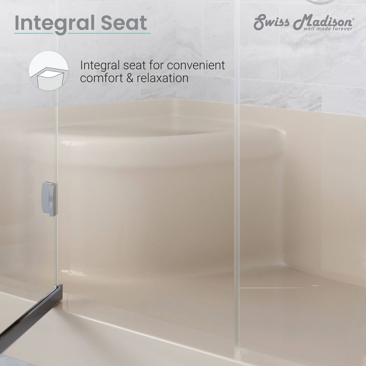 Biscuit Single Threshold Shower Base X7825
