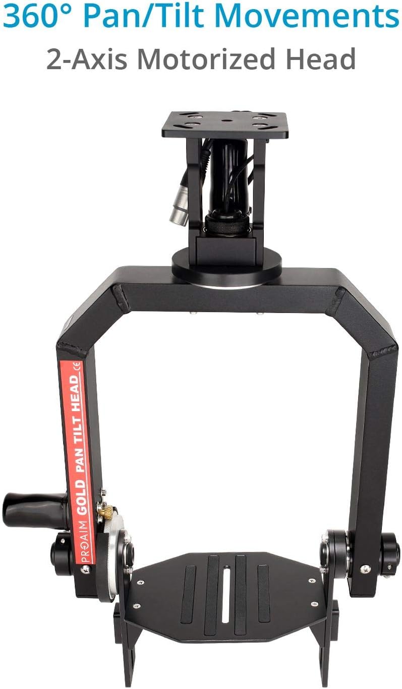 Gold Motorized Camera Pan Tilt Head with Joystick Control D612825