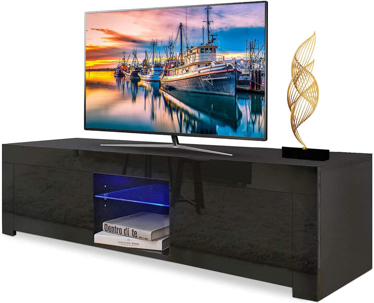 White LED TV Stand with Storage Drawer M37166