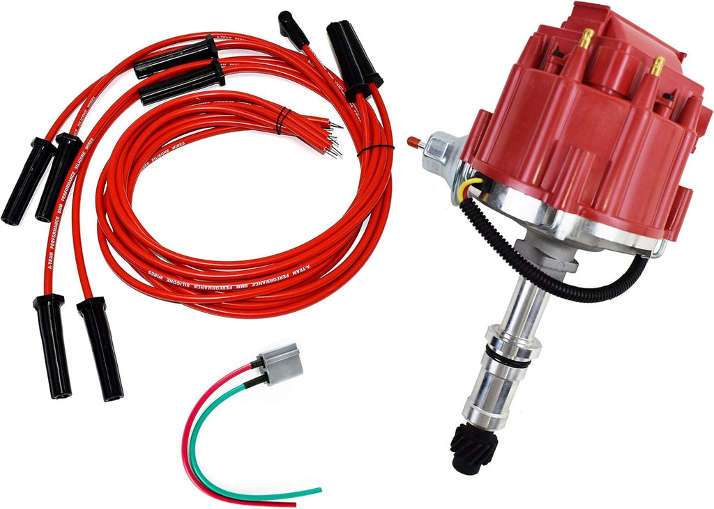 HEI Distributor, 8.0mm Spark Plug Wires, and Battery-Pigtail Harness Kit S95667