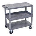 18 inch x 32 inch Cart with 2 Flat/1 Tub Shelves, Gray K682