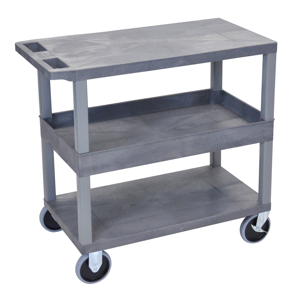 18 inch x 32 inch Cart with 2 Flat/1 Tub Shelves, Gray K682