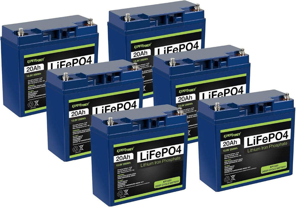 12V 20Ah Lithium LiFePO4 Deep Cycle Rechargeable Battery 2 Pack Q781