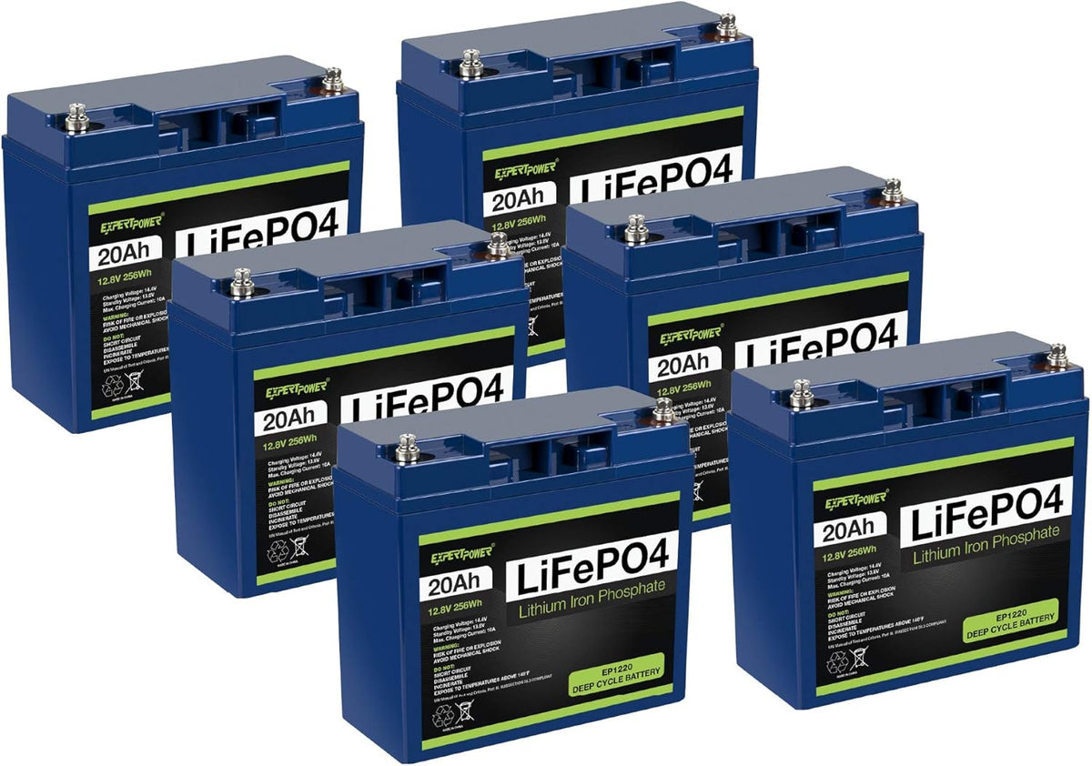 12V 20Ah Lithium LiFePO4 Deep Cycle Rechargeable Battery 2 Pack Q781