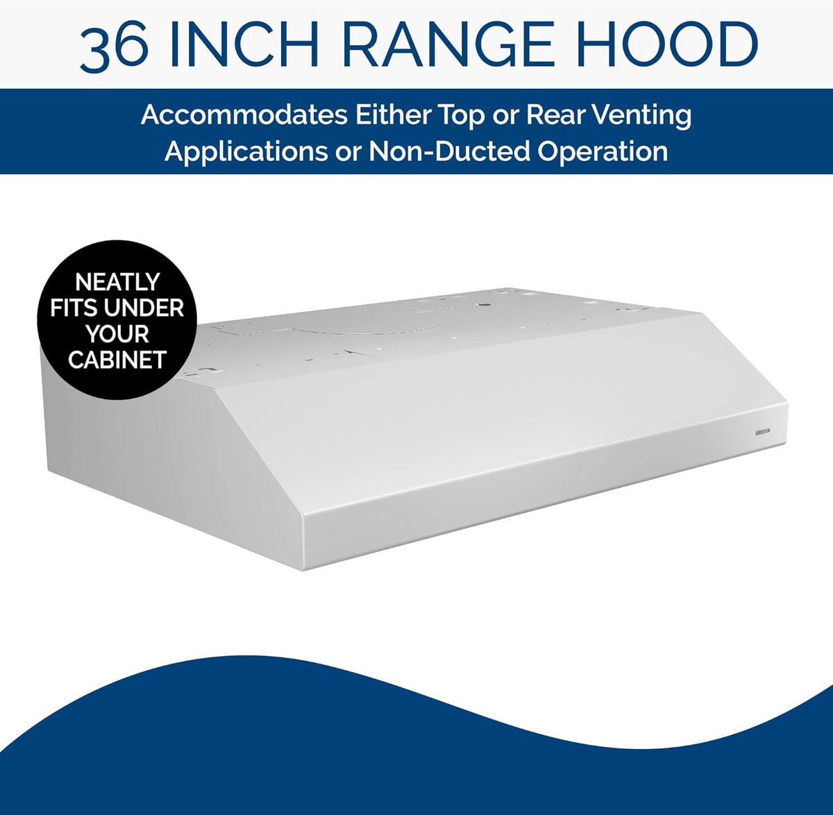 White 36-inch Under Cabinet Range Hood with Light R371226