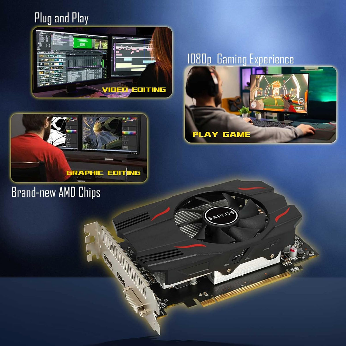 Radeon RX 550 4GB GDDR5 128-Bit Graphics Card V53342