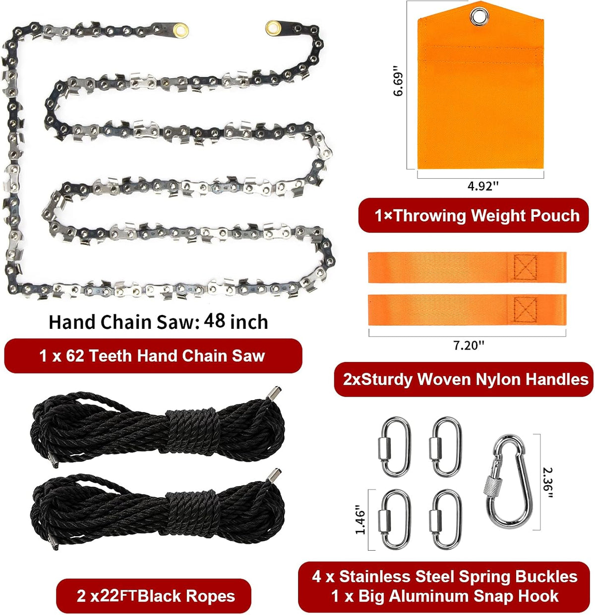 48 Inch High Limb Rope Saw with 44 Feet Rope O97313