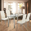 White 5 Piece Dining Table Set P380