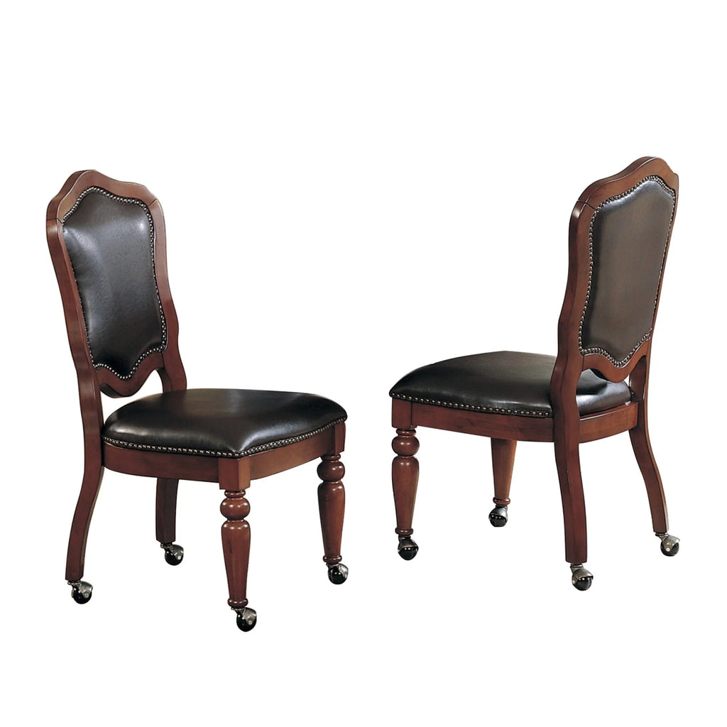Brown Cherry Wood Dining Chairs Set of 2 Q620421