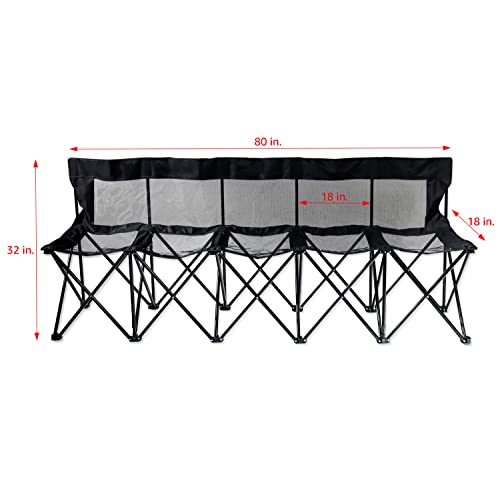 Portable Sports Bench with Mesh Seat and Back Q8606