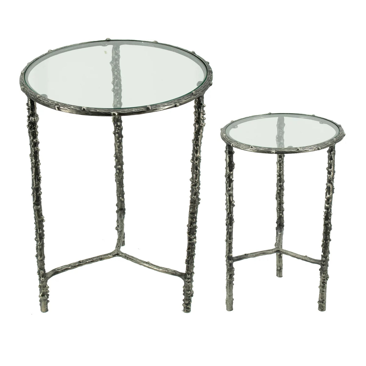 Silver Set of 2 Side Table N242331