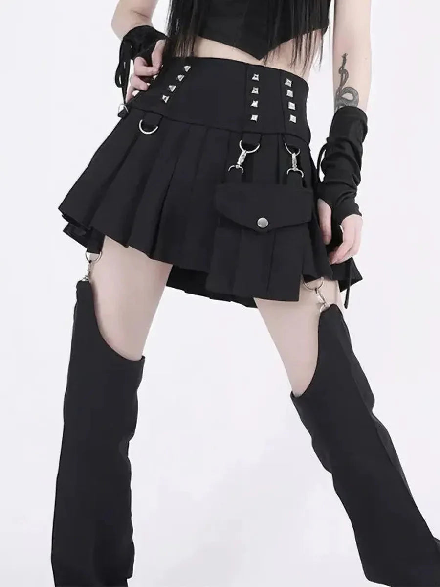 Rivet Detachable Skirt Pants G326