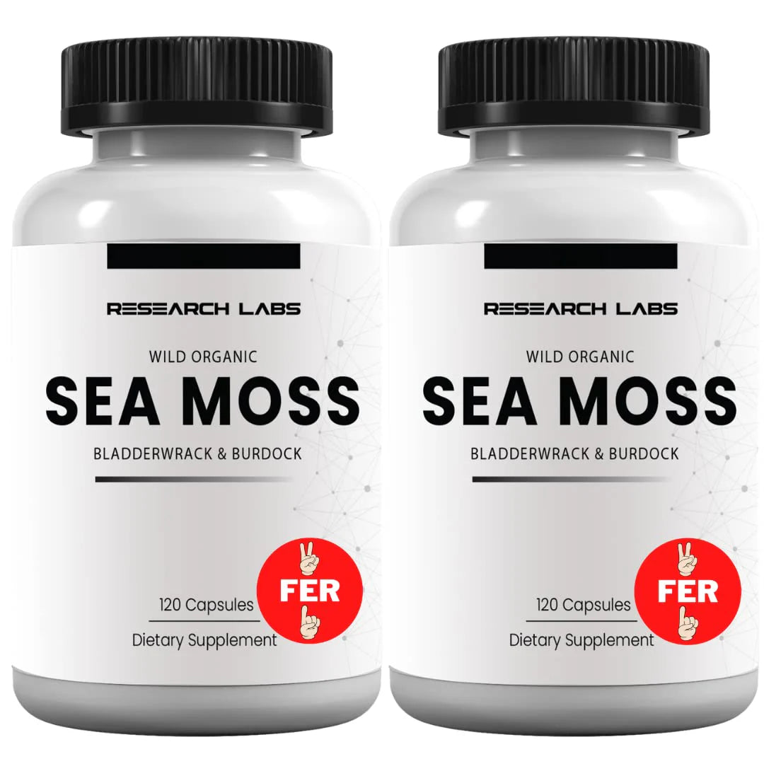 Organic Irish Sea Moss Capsules with Bladderwrack & Burdock Root N350